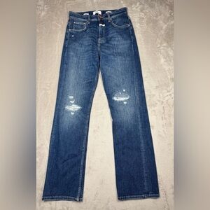 Closed Organic Cotton Blend Candiani Denim Straight Leg High Rise Blue Jeans 25
